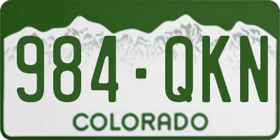 CO license plate 984QKN