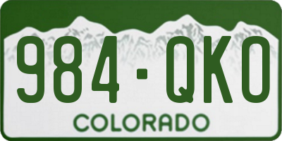 CO license plate 984QKO