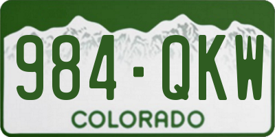 CO license plate 984QKW
