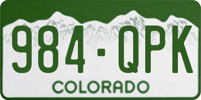 CO license plate 984QPK