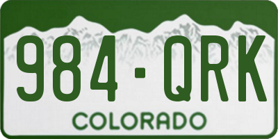 CO license plate 984QRK