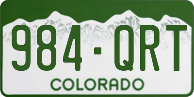 CO license plate 984QRT