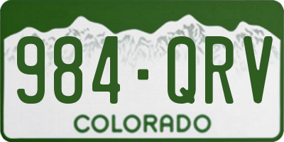 CO license plate 984QRV