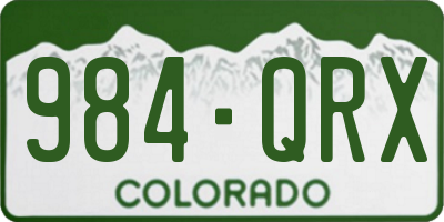 CO license plate 984QRX