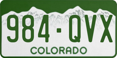 CO license plate 984QVX