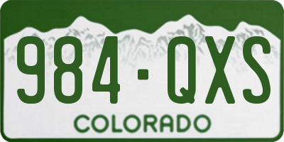 CO license plate 984QXS