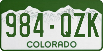 CO license plate 984QZK