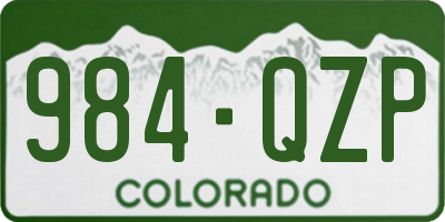 CO license plate 984QZP
