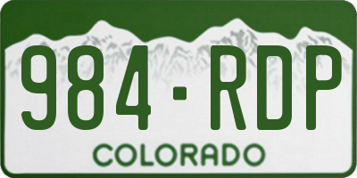 CO license plate 984RDP