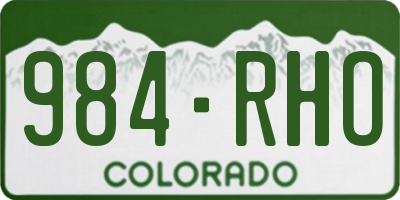 CO license plate 984RHO