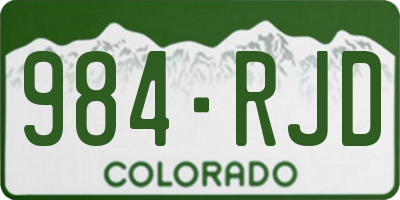 CO license plate 984RJD