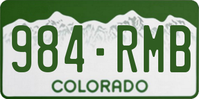 CO license plate 984RMB