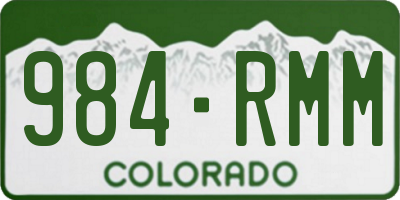 CO license plate 984RMM