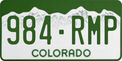 CO license plate 984RMP