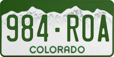 CO license plate 984ROA