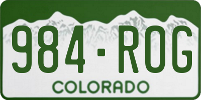 CO license plate 984ROG