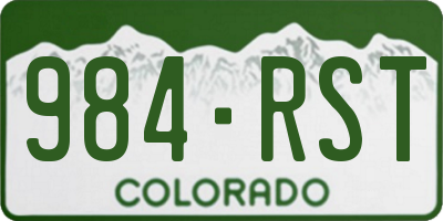CO license plate 984RST