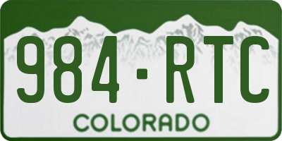 CO license plate 984RTC