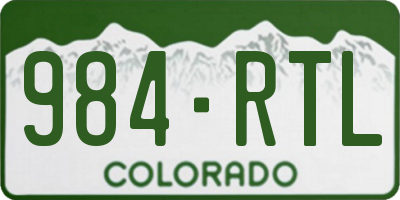 CO license plate 984RTL