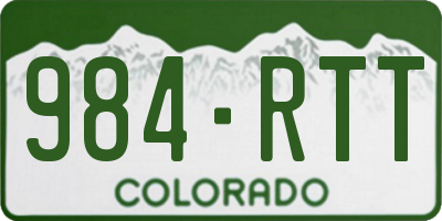 CO license plate 984RTT