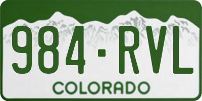 CO license plate 984RVL
