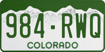 CO license plate 984RWQ