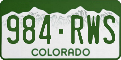 CO license plate 984RWS