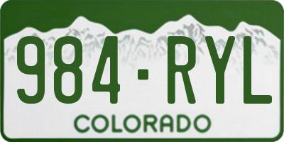 CO license plate 984RYL