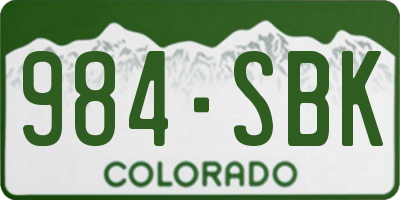 CO license plate 984SBK