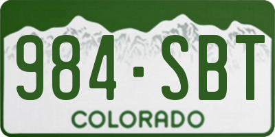 CO license plate 984SBT