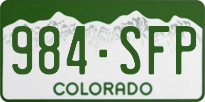 CO license plate 984SFP