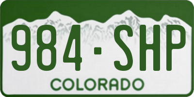 CO license plate 984SHP