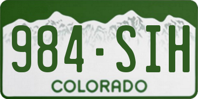 CO license plate 984SIH