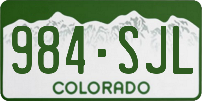 CO license plate 984SJL