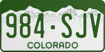 CO license plate 984SJV