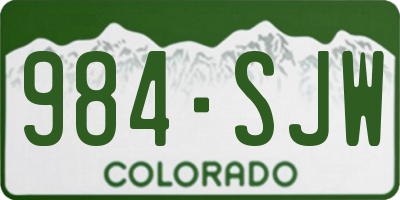 CO license plate 984SJW