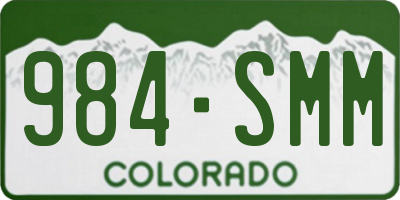 CO license plate 984SMM