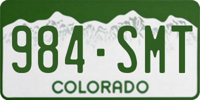 CO license plate 984SMT