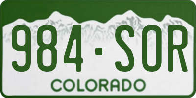 CO license plate 984SOR