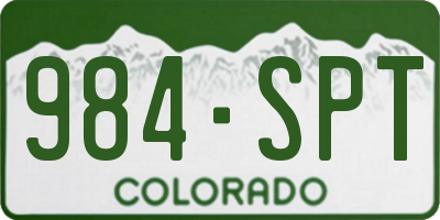 CO license plate 984SPT