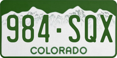 CO license plate 984SQX