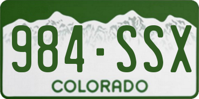 CO license plate 984SSX
