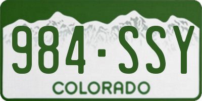 CO license plate 984SSY