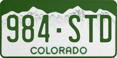 CO license plate 984STD