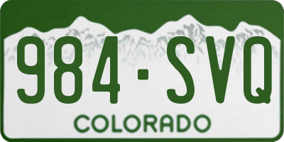 CO license plate 984SVQ