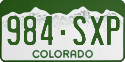 CO license plate 984SXP