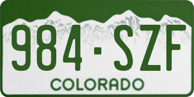 CO license plate 984SZF