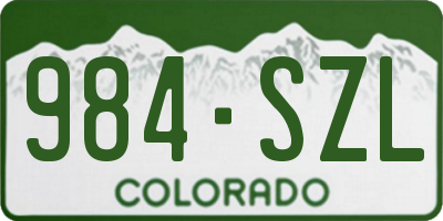 CO license plate 984SZL