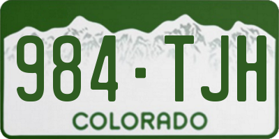 CO license plate 984TJH