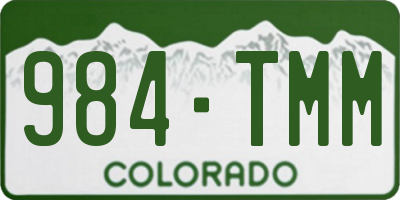 CO license plate 984TMM